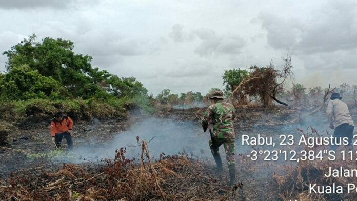 Titik Api Muncul Lagi di Desa Persil Raya, Tim Gabungan Lakukan Pemadaman